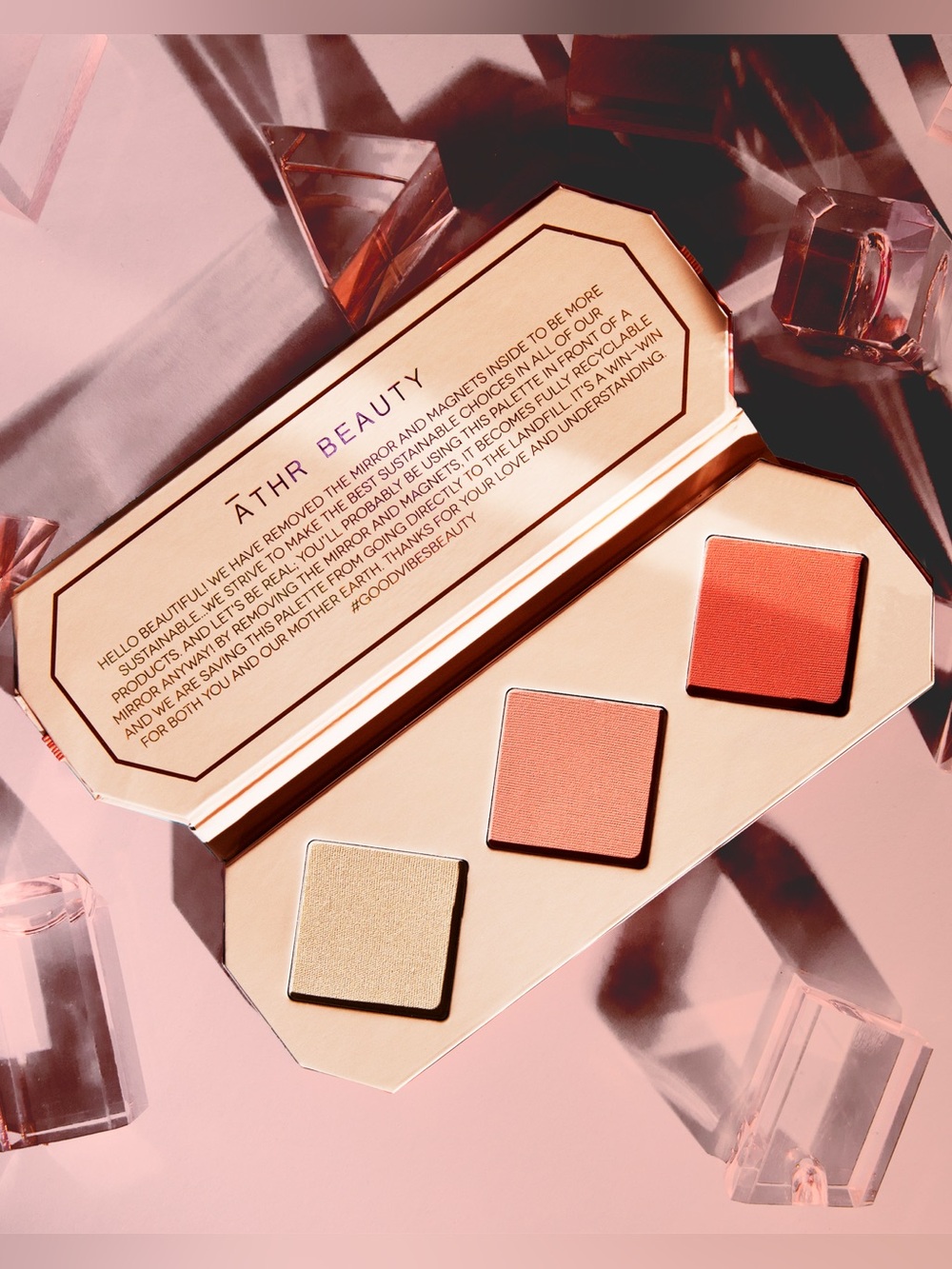 ATHR Beauty Crystal Charged Cheek Palette: Amber (Blush & Highlighter)